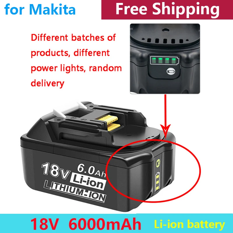 2023 100% оригинал для Makita 18 в 6000 мА/ч аккумуляторная батарея для электроинструментов с светодиодный Li-Ion Замена LXT BL1860B BL1860 BL1850
2023 100% оригинал для Makita 18 в 6000 мА/ч аккумуляторная батарея для электроинструментов с светодиодный Li-Ion Замена LXT BL1860B BL1860 BL1850