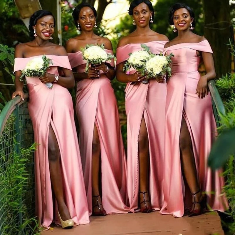 Boat Neck Satin Bridesmaid Dresses 2023 New Customize Plus Size High Slit Satin vestidos Long Prom Dress African Women Gown
Boat Neck Satin Bridesmaid Dresses 2023 New Customize Plus Size High Slit Satin vestidos Long Prom Dress African Women Gown