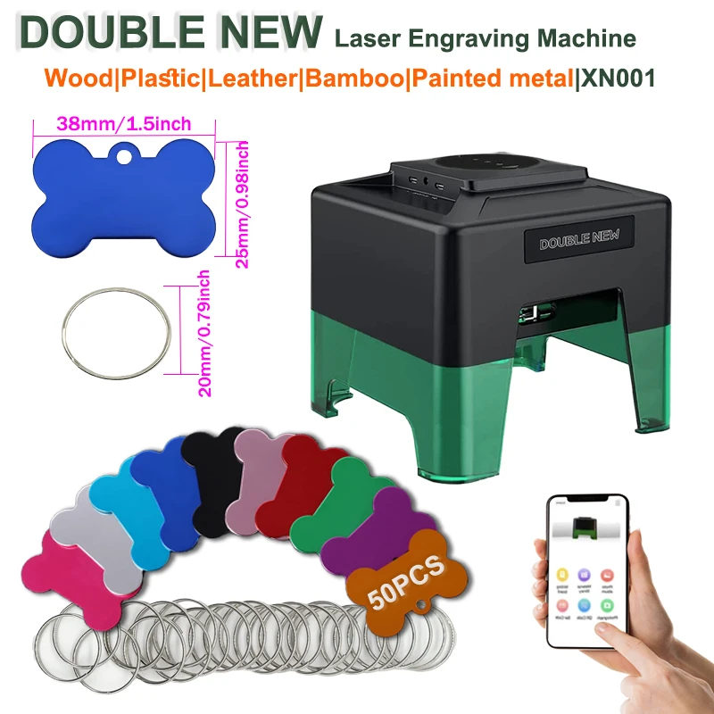 3W Mini Laser Engraving Machine DIY Painted Metal Wood Engraving Logo Printer Woodworking Tools with 50pcs Aluminum Alloy Tags
3W Mini Laser Engraving Machine DIY Painted Metal Wood Engraving Logo Printer Woodworking Tools with 50pcs Aluminum Alloy Tags