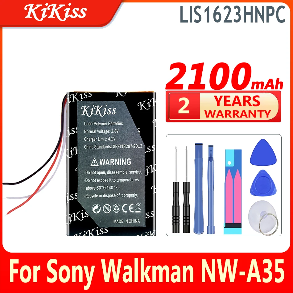 

2100mAh KiKiss Powerful Battery LIS1623HNPC For Sony Walkman NW-A35 NW-A45 NW-A46 NW-A47 NW-A55 NW-A56 NW-A57 NW-A105 NW-A106