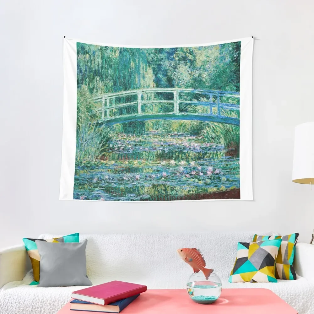 

1899-Claude Monet-Water Lilies and Japanese Bridge Tapestry Mushroom Wall Deco Wall Coverings Room Decor Aesthetic Tapestry