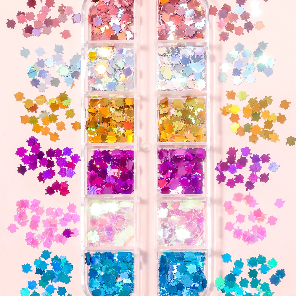 12 Grid Glitter Maple Leaf Sequins Glitter Acrylic Holographic Color Sequins Autumn Nail Scales DIY Nail Art Crafts Accessories
12 Grid Glitter Maple Leaf Sequins Glitter Acrylic Holographic Color Sequins Autumn Nail Scales DIY Nail Art Crafts Accessories