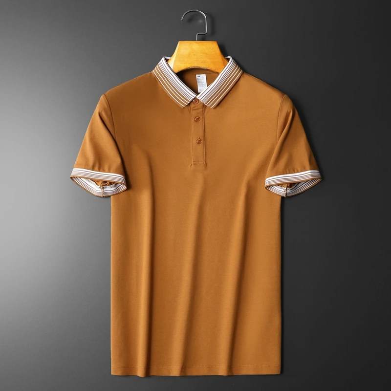 

Fashion Lapel Polo Shirts Men 2022 Summer Short Sleeve Slim Fit Tee Tops Casual Business Social Polos Streetwear Male Clothing
