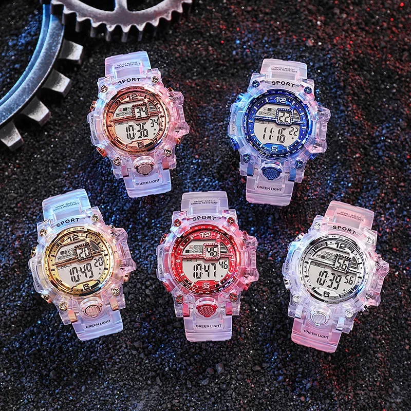 Outdoor Sport Transparent Digital Watch Men Women Alarm Clock 5Bar Waterproof Shock Creative Watches LED Display Wristwatch
Outdoor Sport Transparent Digital Watch Men Women Alarm Clock 5Bar Waterproof Shock Creative Watches LED Display Wristwatch
