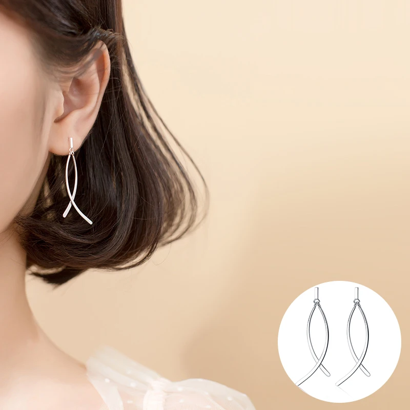 100% 925 Sterling Silver Geometric Earrings for Women Girl Simple Line Long Tassel Design Jewelry Birthday Gift Dropshipping
100% 925 Sterling Silver Geometric Earrings for Women Girl Simple Line Long Tassel Design Jewelry Birthday Gift Dropshipping