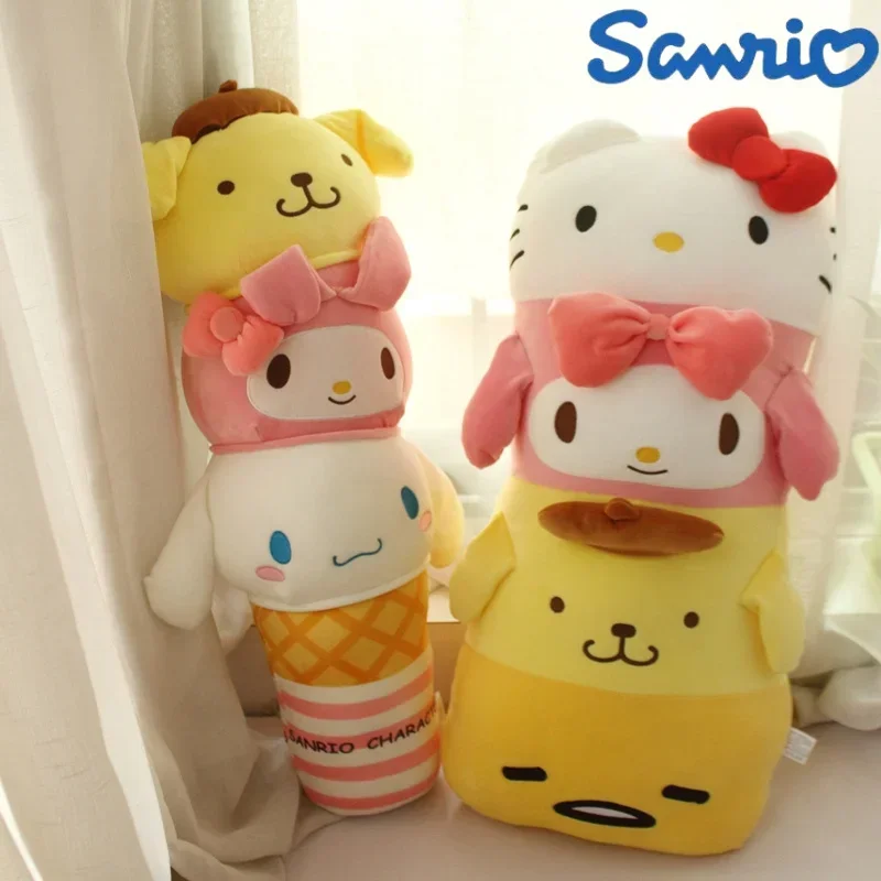 

Подушка Sanrio 70 см, животное, Hello Kitty Kuromi Cinnamoroll Melody, мягкая диванная подушка, плюшевая кукла, милое украшение, подарок для девочек