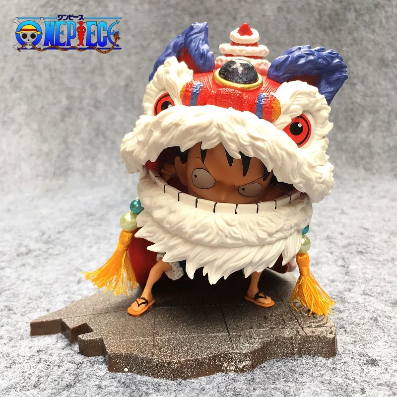 

14cm One Piece Gk Series New Spring Festival Lion Dance Lufei Suo Long Handmade Model Decoration Collection Birthdaytoy Gift