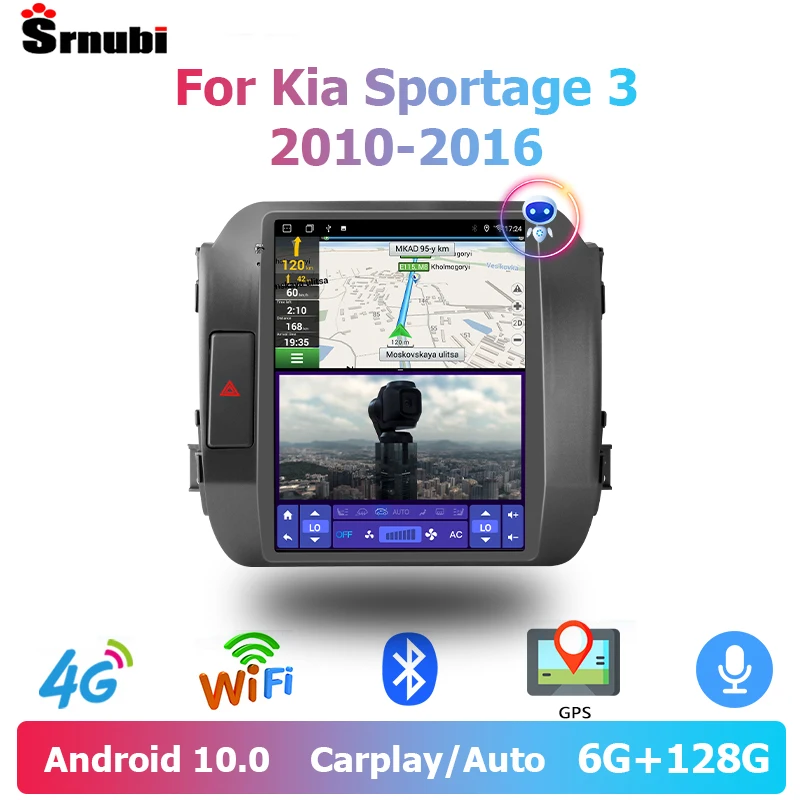 Srnubi для Tesla Style Android 10 автомобильное радио Sportage 3 SL 2010-2016 мультимедийное видео 2Din 4G