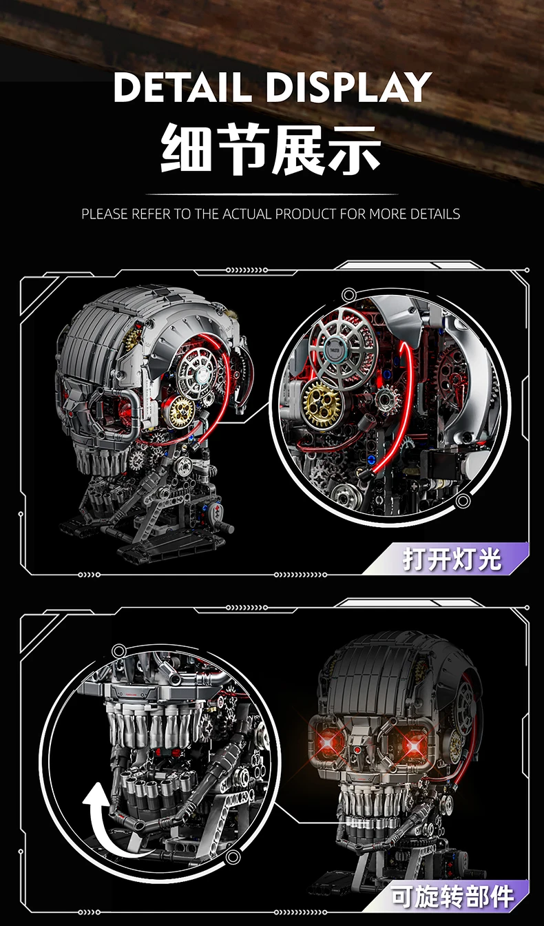 Creative IDEAS The trend funny skull building blocks creative lighting assembly scary decoration toys difficult gifts for boys Creative IDEAS The trend funny skull building blocks creative lighting assembly scary decoration toys difficult gifts for boys