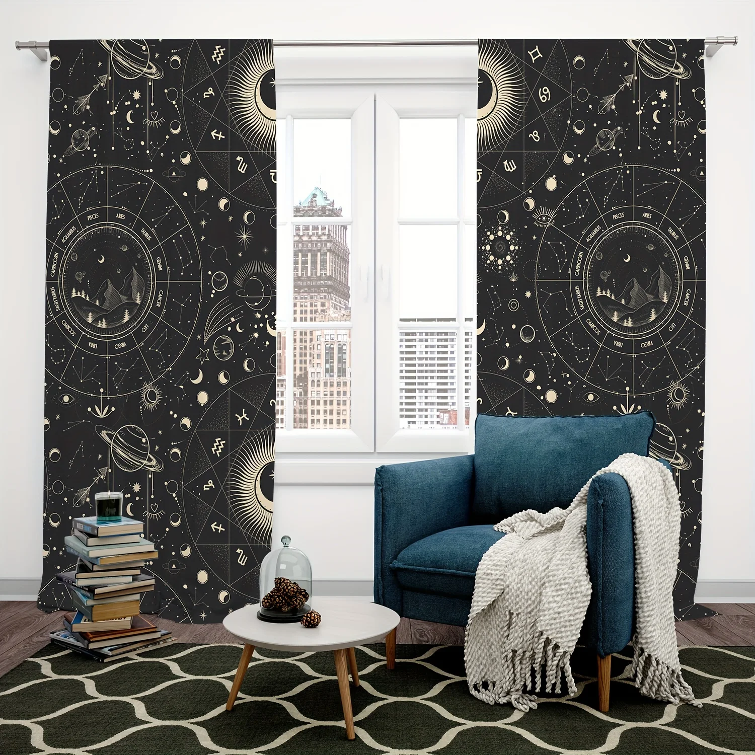 2 Panels Bohemian Constellation Printed Curtain Rod Pocket Window Curtain Semi Blackout Decorative Curtains For Living Room Home
2 Panels Bohemian Constellation Printed Curtain Rod Pocket Window Curtain Semi Blackout Decorative Curtains For Living Room Home