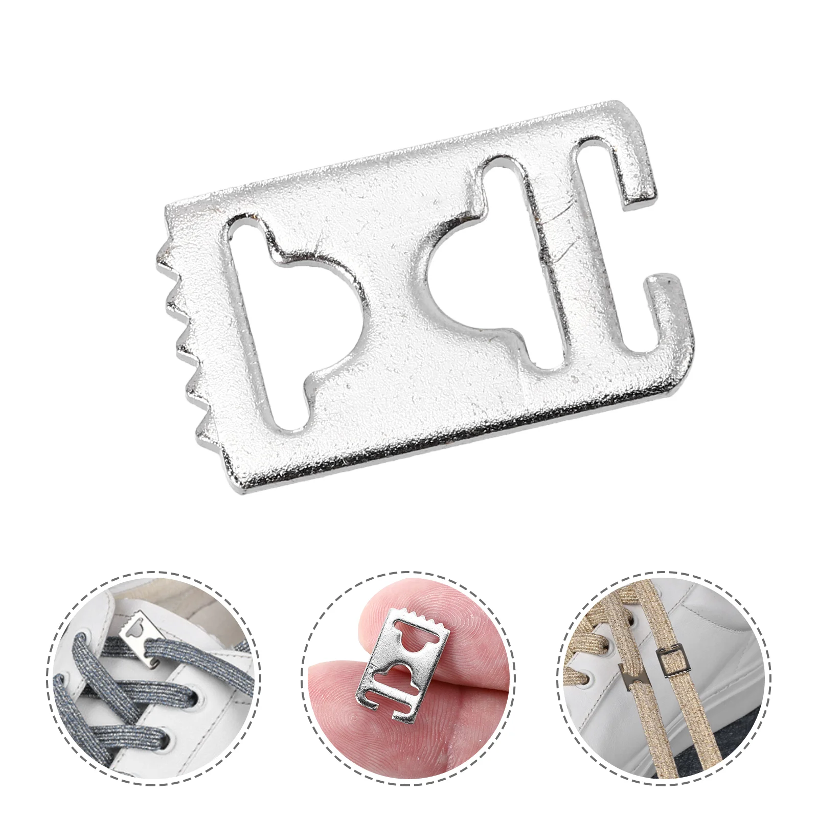 

16 Pcs Lazy Shoe Lace Buckle Laces Flat Buckles Invisible Shoelace Connector Locks Decoration Sneakers Stainless Steel Child