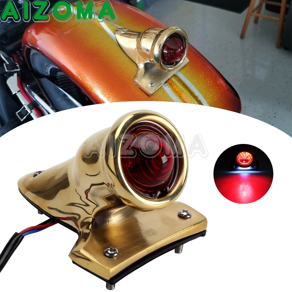 Crocker Styl Brass LED Custom Taillight Brake Stop lamp For Harley Bobber Chopper Cafe Racer Old School Tail License Plate Light
Crocker Styl Brass LED Custom Taillight Brake Stop lamp For Harley Bobber Chopper Cafe Racer Old School Tail License Plate Light