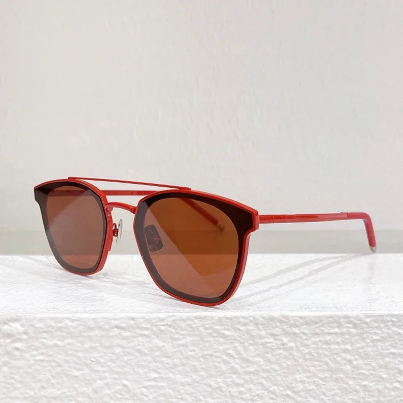 

Street Fashion Double Bridge Oval Sunglasses for Men Luxury Red Pilot Sun Glasses Top Quality Alloy Solar Glasses for Women