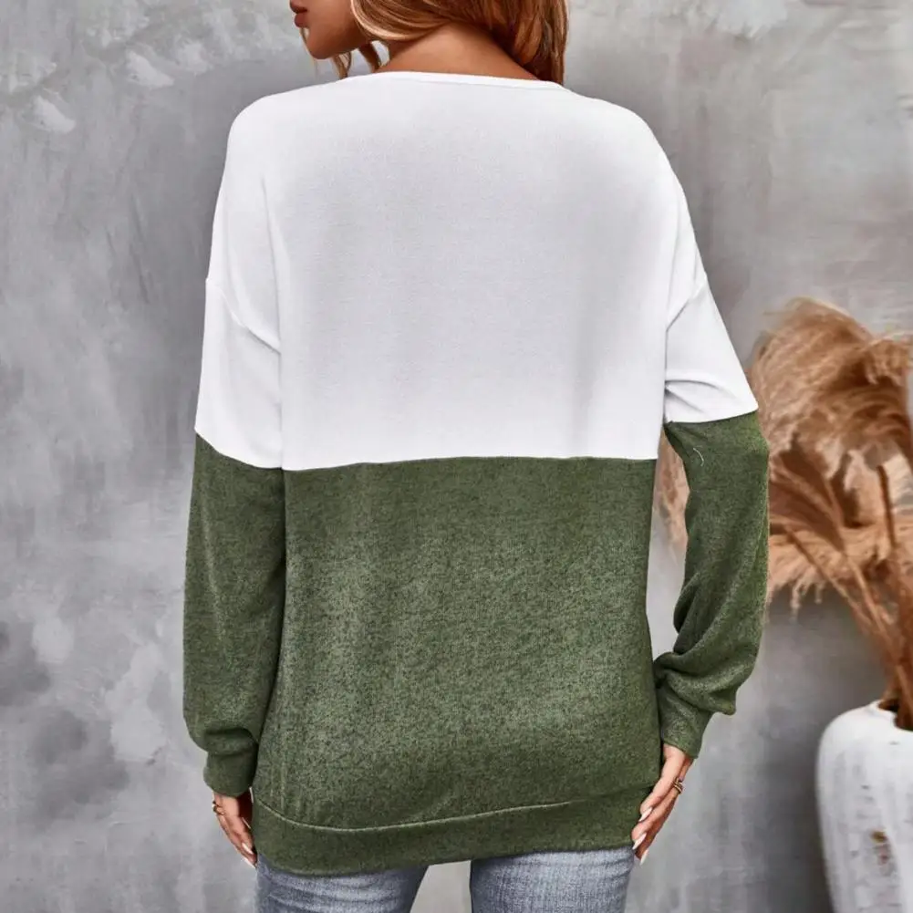 Elegant Women Top Colorblock V Neck Long Sleeve T-shirt for Women Soft Breathable Pullover Spring Fall Hollow Out Mid Length
Elegant Women Top Colorblock V Neck Long Sleeve T-shirt for Women Soft Breathable Pullover Spring Fall Hollow Out Mid Length