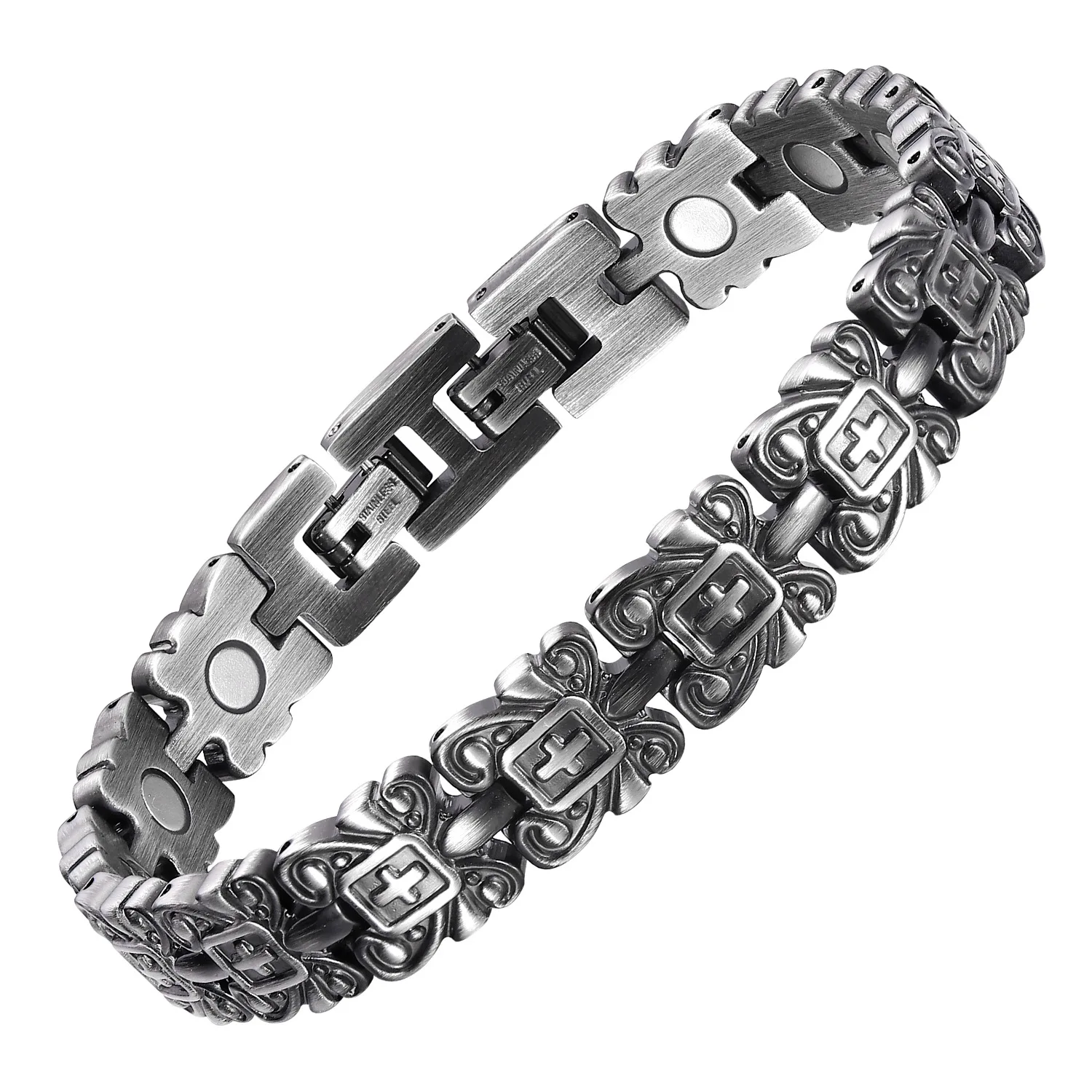 Vintage Cross Titanium Bracelet Magnetic Anti-fatigue Fat Burning Health Energy Bracelet
Vintage Cross Titanium Bracelet Magnetic Anti-fatigue Fat Burning Health Energy Bracelet