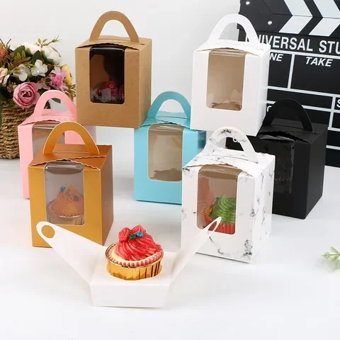 20PCS Single Cupcake Boxes and Packaging Individual Containers with Handle Paper Cupcake Holders Cupcake Cake Dragees Gift Box
20PCS Single Cupcake Boxes and Packaging Individual Containers with Handle Paper Cupcake Holders Cupcake Cake Dragees Gift Box
