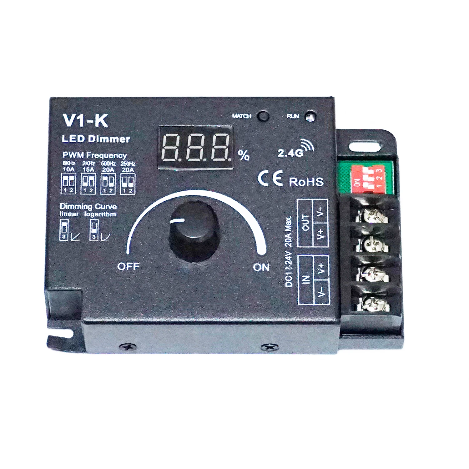 V1-K 1Channel*20A Constant Voltage Controller Overheat/Overload/Short Circuit Protection 4096 Level 0-100% Dimming
V1-K 1Channel*20A Constant Voltage Controller Overheat/Overload/Short Circuit Protection 4096 Level 0-100% Dimming