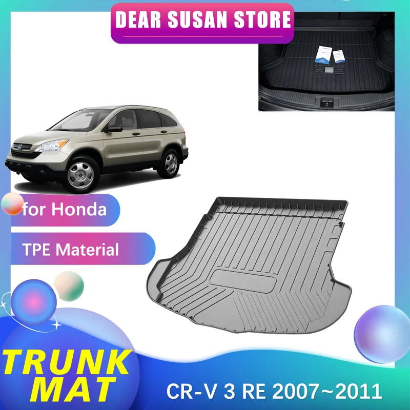 

Car Rear Trunk Mat for Honda CR-V CRV 3 RE 2007~2011 2008 2009 Luggage Carpet Foot Cover Pad Space Custom Liner Panel Accessorie