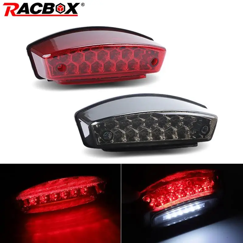 

12V LED Tail License Light High Low Red Brake Signal For Dirt Bike Scooter Chopper ATV UTV Rear Number Plate Lamp Waterproof