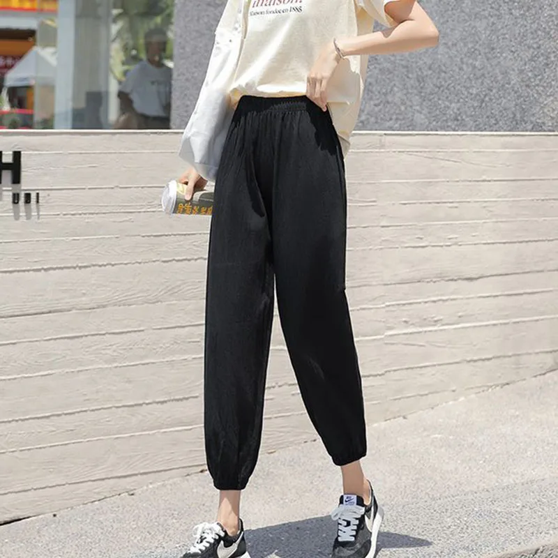 Women Casual Loose Cozy Harem Pants for 2026 New Summer Elastic Waist Beach Linen Pants Solid Color All-match Lantern Trousers 54 S973ecabaebdb49dc950ee0273973c117P