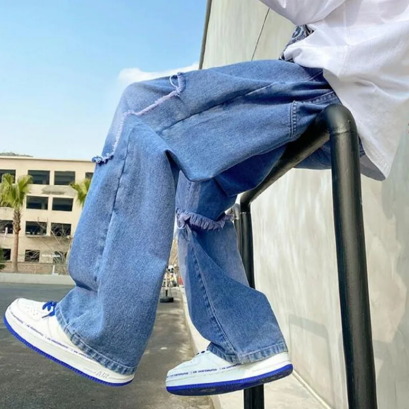 Ripped Jeans Men's High Street Straight Pants Ripped Patch Jeans Casual Pants Beggar Pants
Ripped Jeans Men's High Street Straight Pants Ripped Patch Jeans Casual Pants Beggar Pants