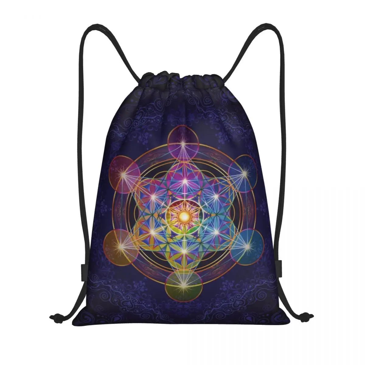 Custom Metatron's Cube Merkabah Drawstring Bags Men Women Lightweight Flower of Life Sports Gym Storage Backpack
Custom Metatron's Cube Merkabah Drawstring Bags Men Women Lightweight Flower of Life Sports Gym Storage Backpack