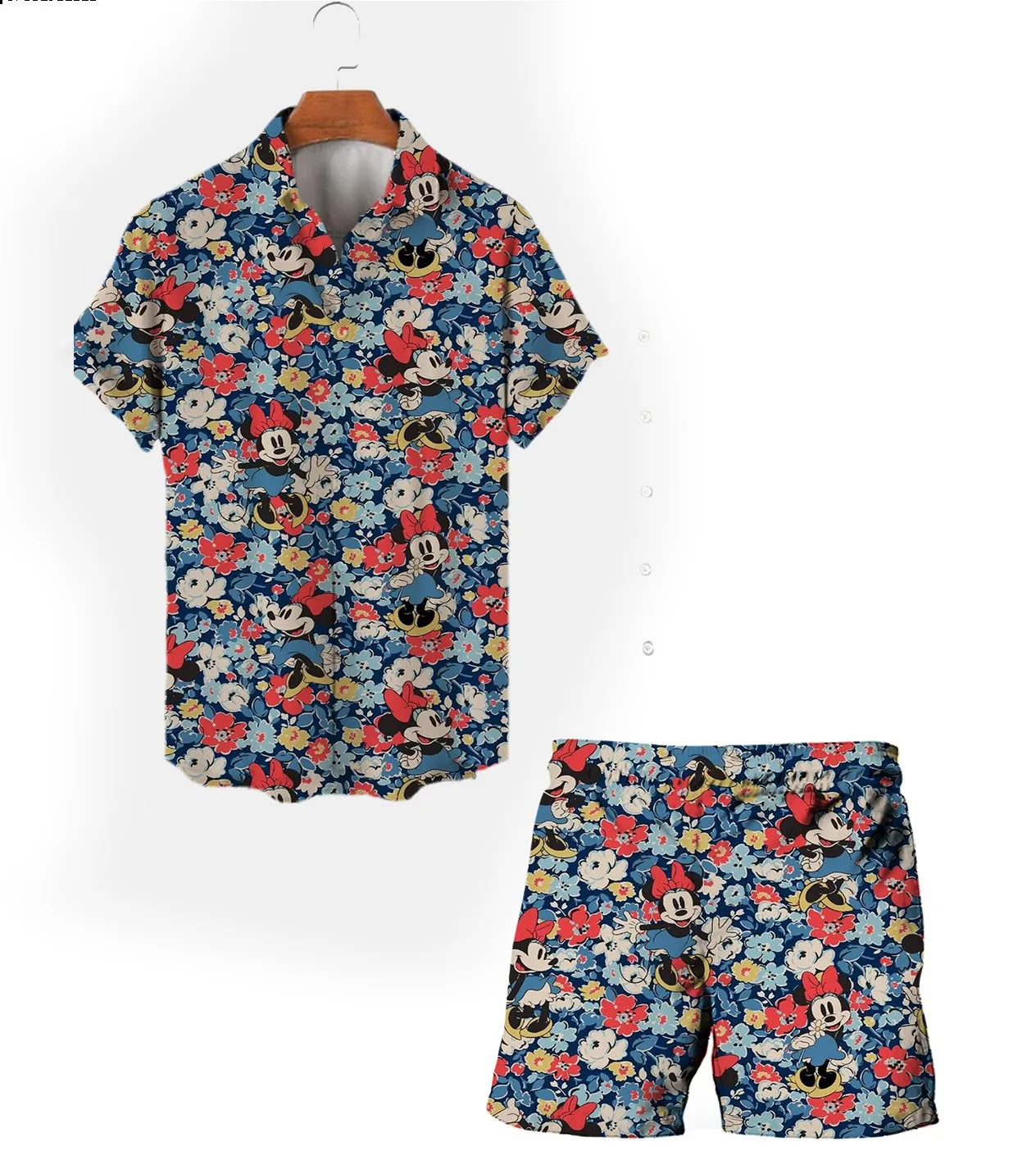 2024 Summer New Mickey and Minnie Cartoon Suit Fashion Casual Men's Lapel Single Breasted Short Sleeve Top Drawstring Shorts
2024 Summer New Mickey and Minnie Cartoon Suit Fashion Casual Men's Lapel Single Breasted Short Sleeve Top Drawstring Shorts