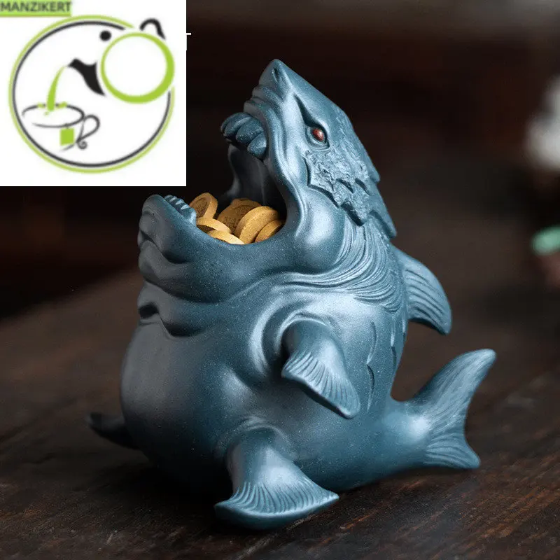 High-end Yixing Purple Clay Tea Pet Lucky Gold Coins Sharks Statue Ornaments Handmade Sculpture Chinese Tea Set Decoration
High-end Yixing Purple Clay Tea Pet Lucky Gold Coins Sharks Statue Ornaments Handmade Sculpture Chinese Tea Set Decoration
