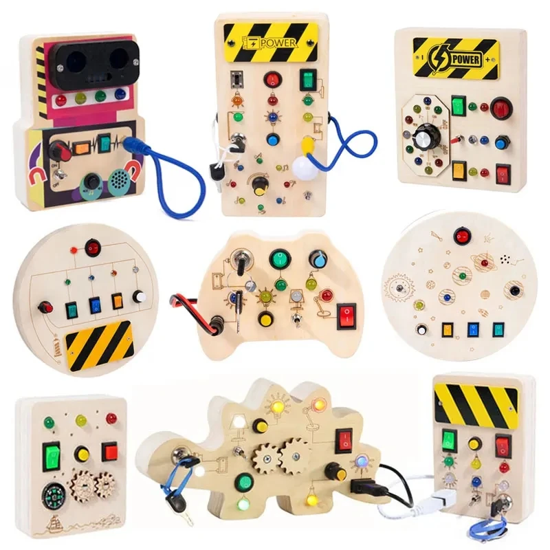 Montessori Busy Board Sensory Toys Wooden With LED Light Switch Control Board Travel Activities Children Games For 2-4 Years Old
Montessori Busy Board Sensory Toys Wooden With LED Light Switch Control Board Travel Activities Children Games For 2-4 Years Old