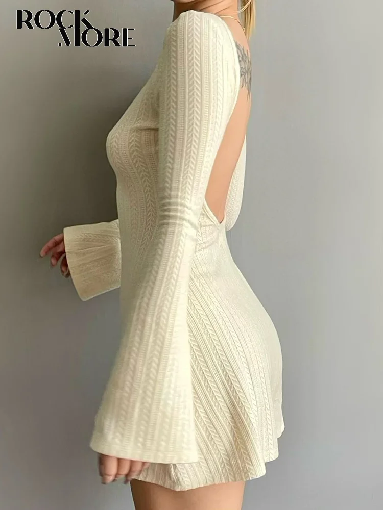 Rockmore Solid High Quality Knitted Backless Dresses for Women Autumn Winter 2023 Elegant Long Sleeve Bodycon Mini Dress Casual
Rockmore Solid High Quality Knitted Backless Dresses for Women Autumn Winter 2023 Elegant Long Sleeve Bodycon Mini Dress Casual
