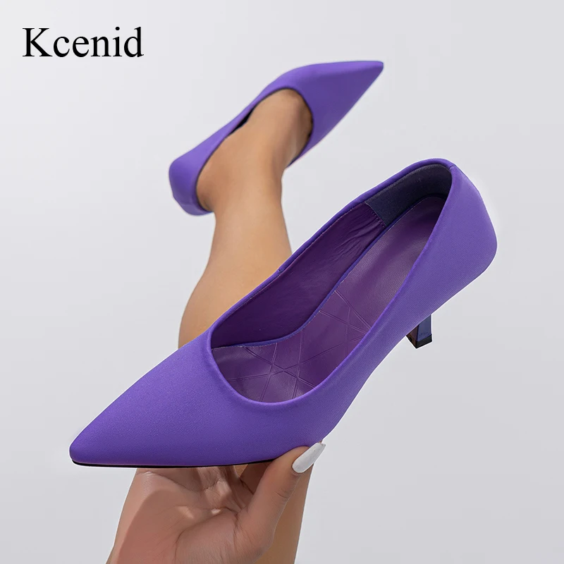 

Kcenid Women Summer Stiletto High Heels Slip-on Pumps Shallow Office Work Fashion Shoes Woman Party Dress Pointed Toe Pumps