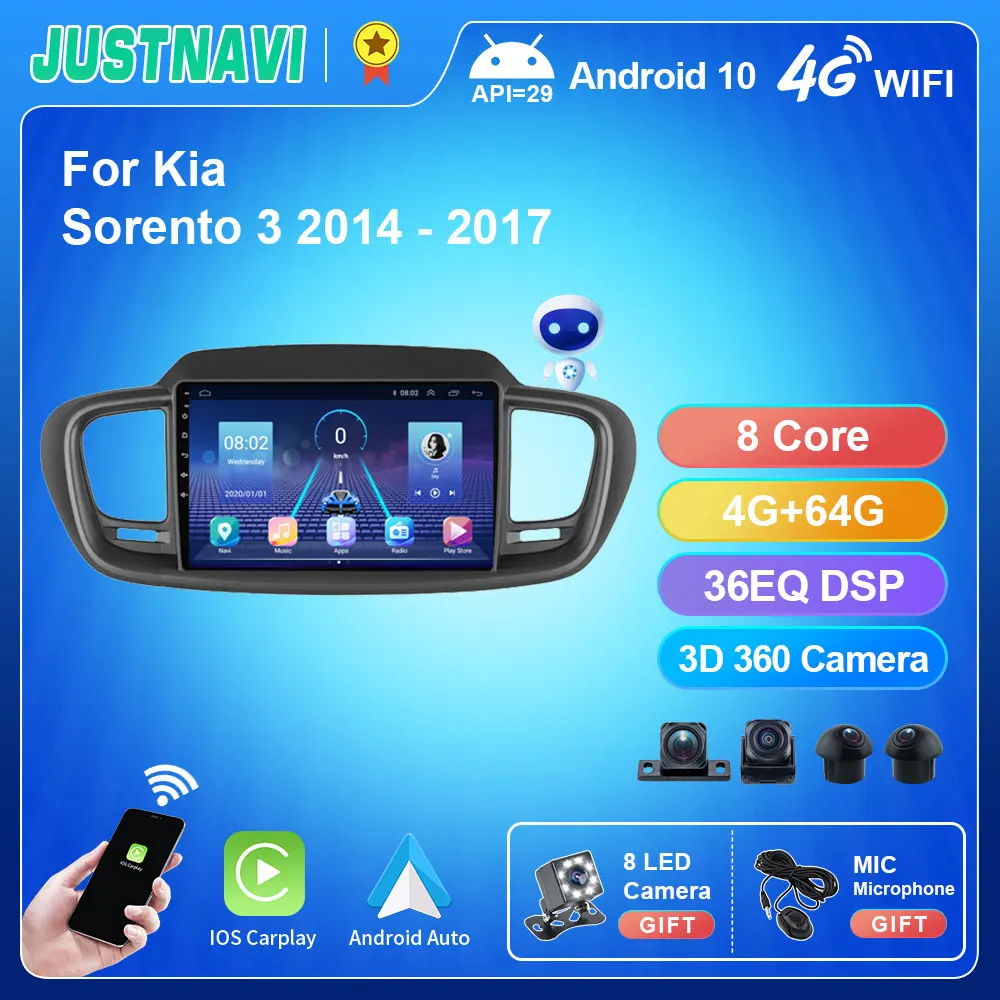 JUSTNAVI DSP Android 10.0 Car Radio For Kia Sorento 3 2014 - 2017 4G 64G Stereo Multimedia Video Player GPS Navigation 2 DIN DVD
JUSTNAVI DSP Android 10.0 Car Radio For Kia Sorento 3 2014 - 2017 4G 64G Stereo Multimedia Video Player GPS Navigation 2 DIN DVD