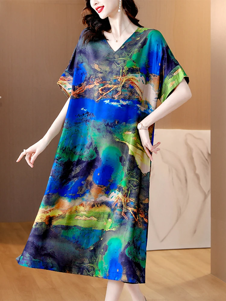 Women Vintage Silk Luxury Elegant Evening Dress Fashion Casual Print Loose Dress 2024 Summer Festival Formal Party Pretty Dress
Women Vintage Silk Luxury Elegant Evening Dress Fashion Casual Print Loose Dress 2024 Summer Festival Formal Party Pretty Dress
