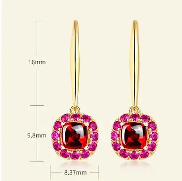 Women Garnet Earring S925 Sterling Silver 10k Gold Plated Ruby Garnet Stone Dangle Earrings Woman Natural Gemstone Fine Jewelry
Women Garnet Earring S925 Sterling Silver 10k Gold Plated Ruby Garnet Stone Dangle Earrings Woman Natural Gemstone Fine Jewelry