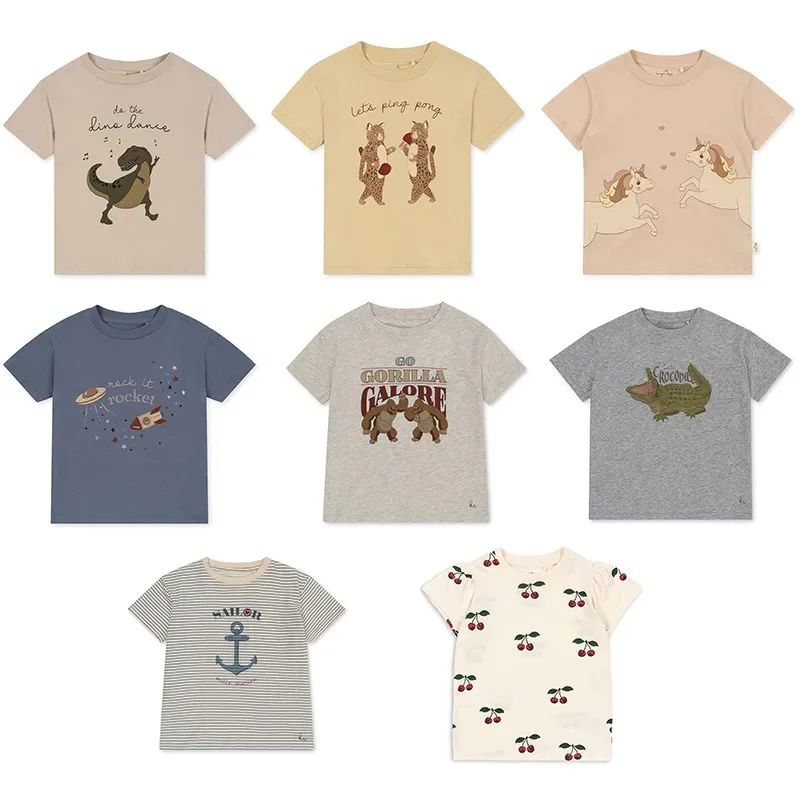 Kids T Shirts 24ss Summer New Kids Boys Girls Cute Striped Cherry Short Sleeve Tees Baby T-shirt Children's Clothes 
Kids T Shirts 24ss Summer New Kids Boys Girls Cute Striped Cherry Short Sleeve Tees Baby T-shirt Children's Clothes