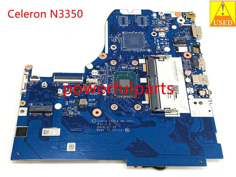 

for Lenovo IdeaPad 310-15IAP motherboard Celeron N3350 1.1GHz CPU CG414 CG514 NM-A851 mainboard 5B20M52763 used working good