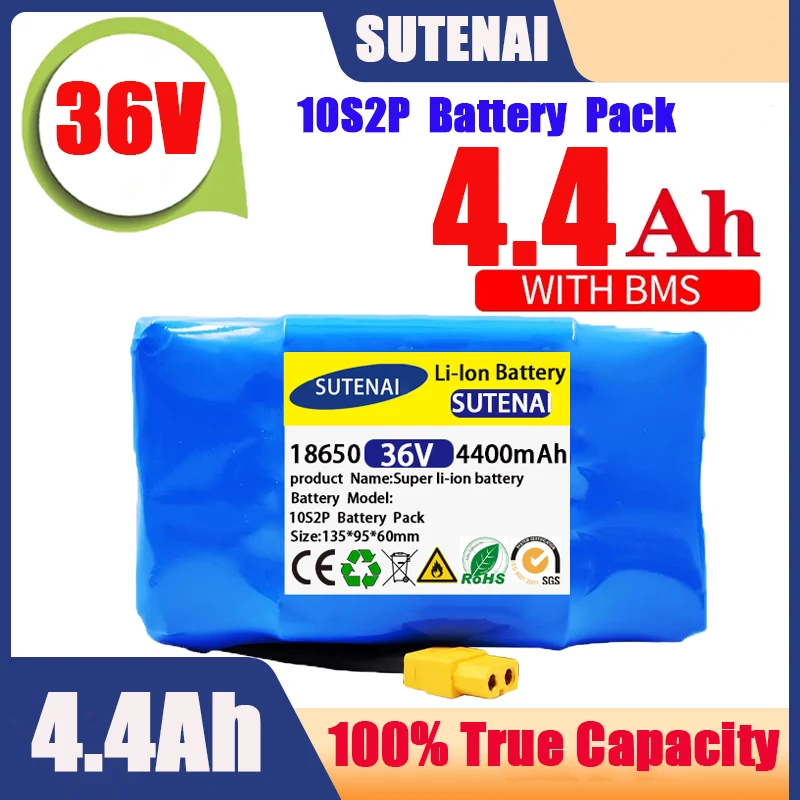 36V Rechargeable Li-ion Battery Pack 12000mAh 12Ah Lithium Ion Cell For Electric Self Balance Scooter Hoverboard Unicycle
36V Rechargeable Li-ion Battery Pack 12000mAh 12Ah Lithium Ion Cell For Electric Self Balance Scooter Hoverboard Unicycle