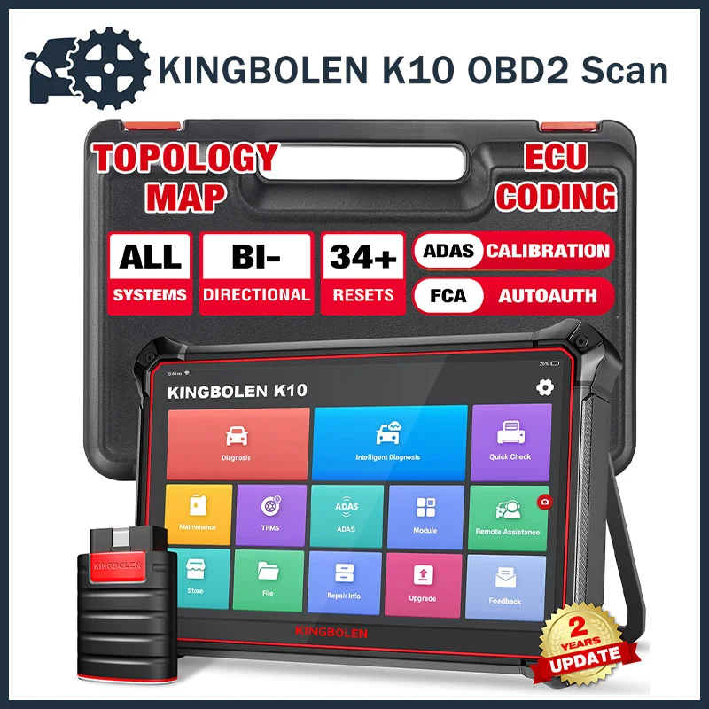 

KINGBOLEN K10 Car Diagnostic Tools IMMO/GPF Resets ECU Coding Active Test All System 34 Resets Guide Function pk LAUNCH X431
