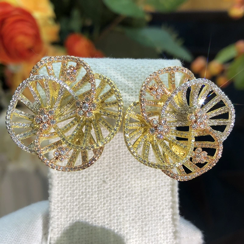 Siscathy Saudi Arabic Luxury Geometry Flower Earring For Women Wedding Party Indian Dubai Bridal Jewelry boucle d'oreille femme
Siscathy Saudi Arabic Luxury Geometry Flower Earring For Women Wedding Party Indian Dubai Bridal Jewelry boucle d'oreille femme