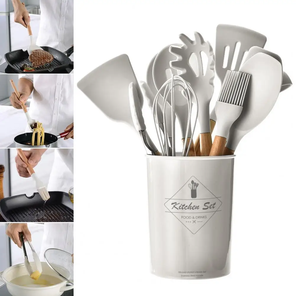1 Set Useful Easy to Clean Cooking Utensils Kit Heat-Resistant Multipurpose Spoon Ladle Oil Brush Kitchen Tongs Flatware Set
1 Set Useful Easy to Clean Cooking Utensils Kit Heat-Resistant Multipurpose Spoon Ladle Oil Brush Kitchen Tongs Flatware Set