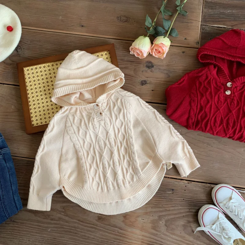 Kids knitted hooded sweaters Girls' hooded cloak coats fashion knit twist Cardigan
Kids knitted hooded sweaters Girls' hooded cloak coats fashion knit twist Cardigan