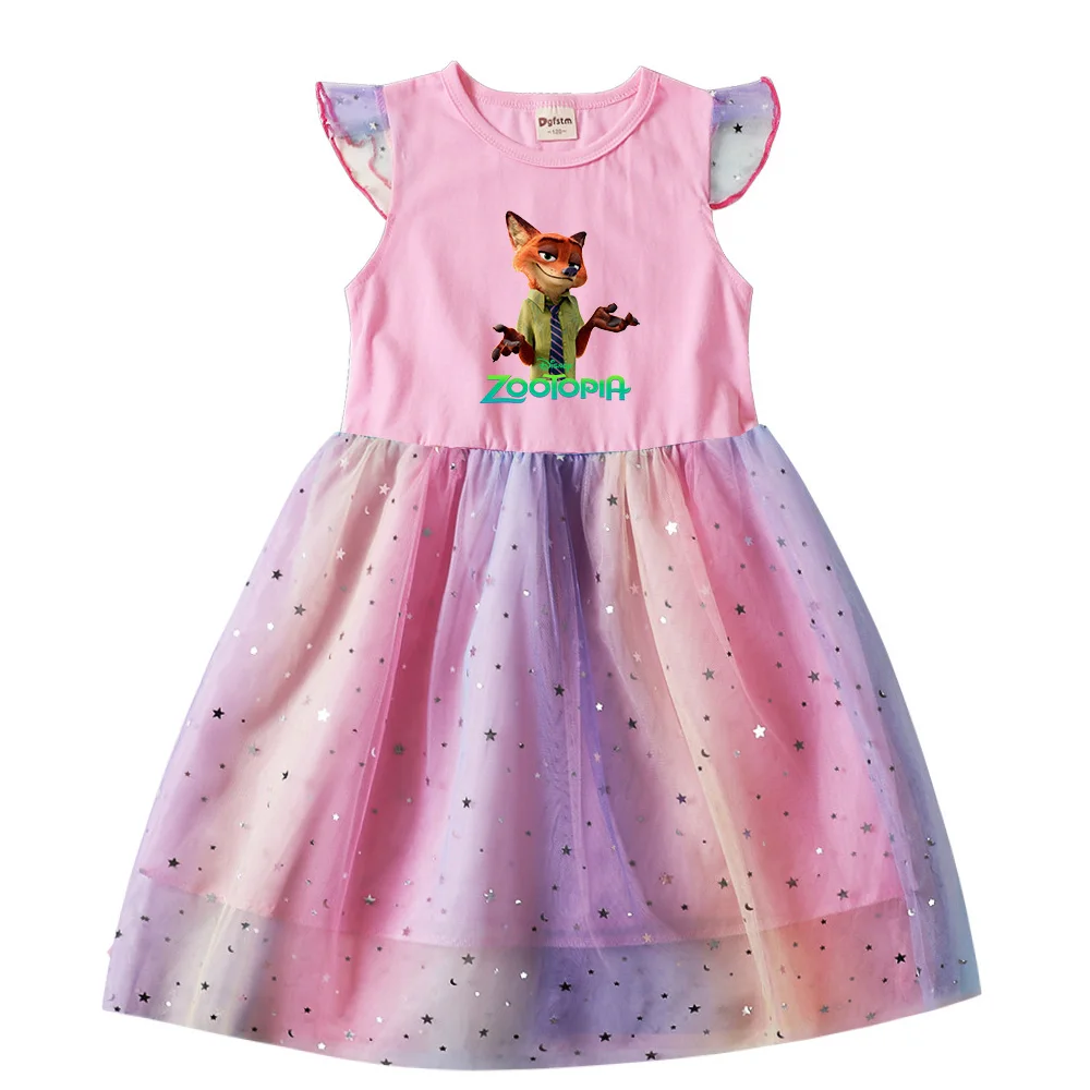 Disney Zootopia Judy Nick Summer Kids Dresses for Girls Cartoon Short Sleeve Princess Dress Children's Prom Mesh Dresses
Disney Zootopia Judy Nick Summer Kids Dresses for Girls Cartoon Short Sleeve Princess Dress Children's Prom Mesh Dresses