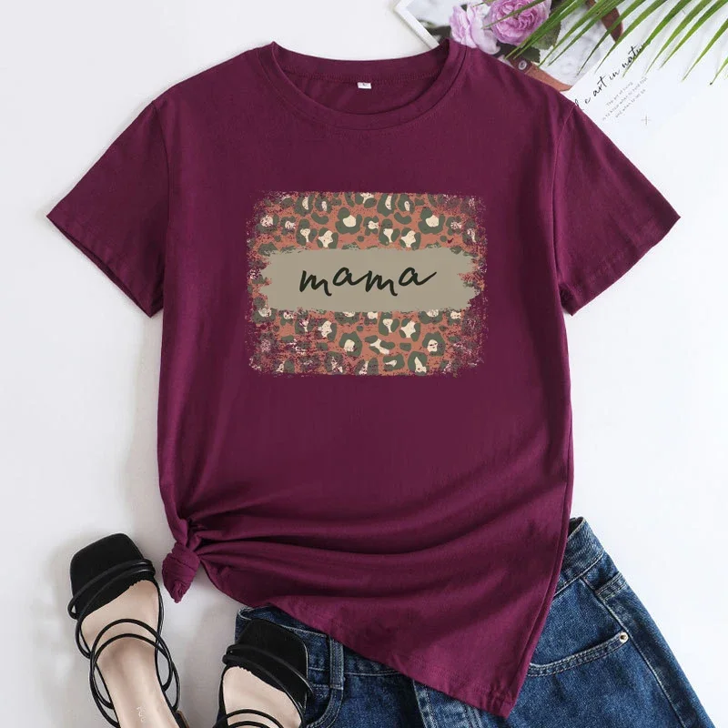 

Y2k Short Sleeves Sunmmer T Shirt Retro Leopard Mama Shirt Aesthetic Women's Hipster Mom Life Tshirt Cute Mother's Day Gift Tee