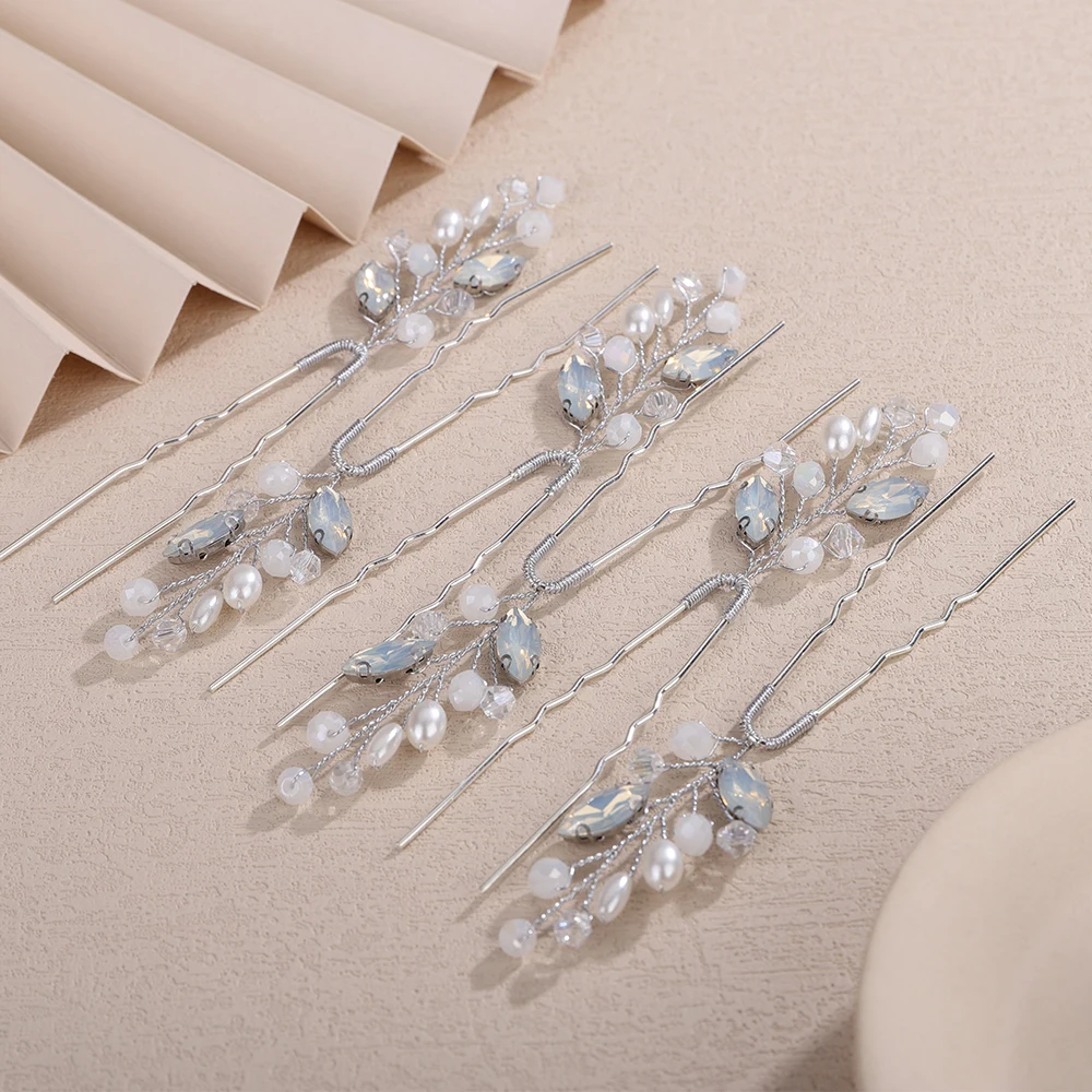 6PCS Crystal Wedding Hair Accessories Pearl Rhinestone Hair Pins for Women Bridal Headpiece 10Color Bride Party Hairpins Jewelry 24 S974e8689faa64d25a554b26f737b4d25e