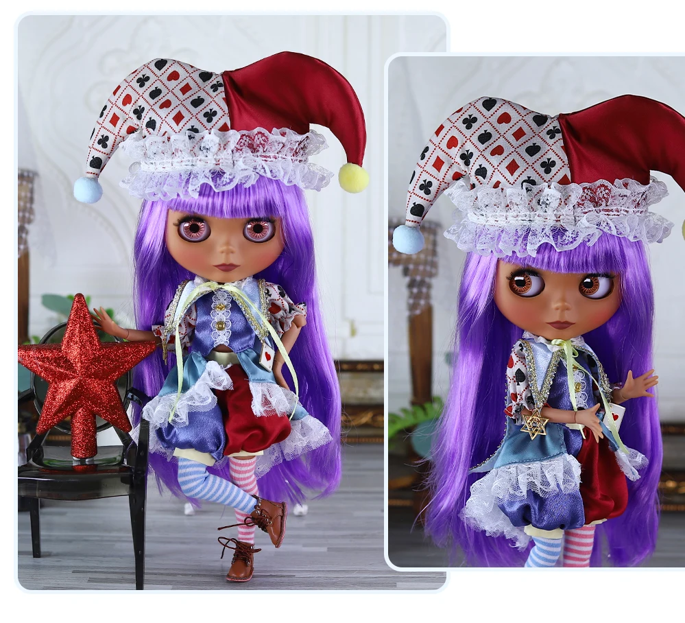 Naomi – Premium Custom Neo Blythe Doll with Purple Hair, Dark Skin & Matte Cute Face 18 Naomi – Premium Custom Neo Blythe Doll with Purple Hair, Dark Skin & Matte Cute Face 18