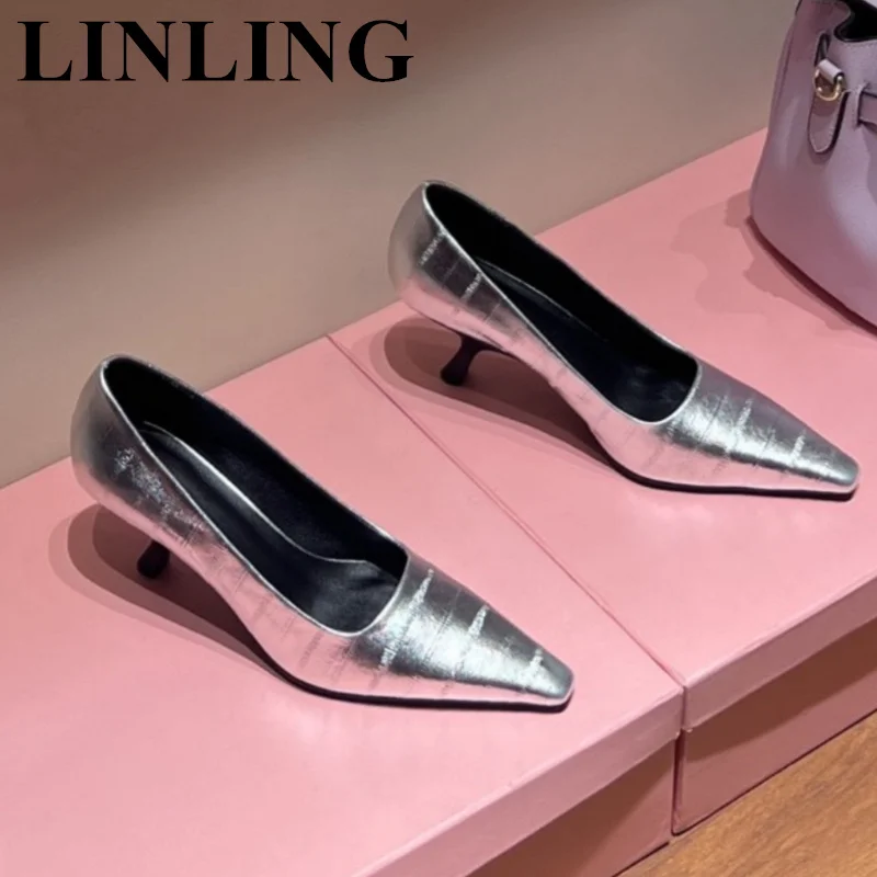 Women's 2023 Pump Spring Autumn Real Leather High Heels Designer Pointed Toe Ladies Dress Shoes Shallow Mouth Pumps Women Shoes
Women's 2023 Pump Spring Autumn Real Leather High Heels Designer Pointed Toe Ladies Dress Shoes Shallow Mouth Pumps Women Shoes