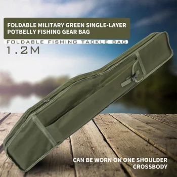 Single Layer Potbelly Fishing Gear Bag 1.2M/120cm ArmyGreen Sea Pole Lure Goods Accessories Tools Backpack Tackle Carp Supplies