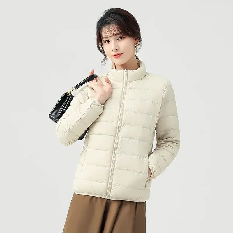 

Black Short Duck Down Woman Coat Quilted Padded Pink Cropped Jackets for Women Thick Padding Korean Popular Clothes Youth Korea