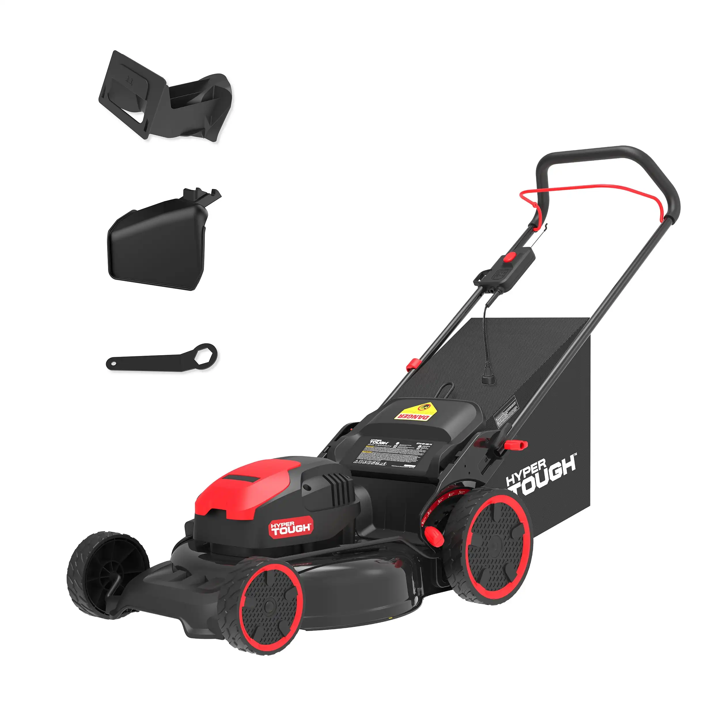 

Hyper Tough 20" 13A Corded Electric Push Walk-behind Lawn Mower, Bag collection, Mulching, Side-discharging