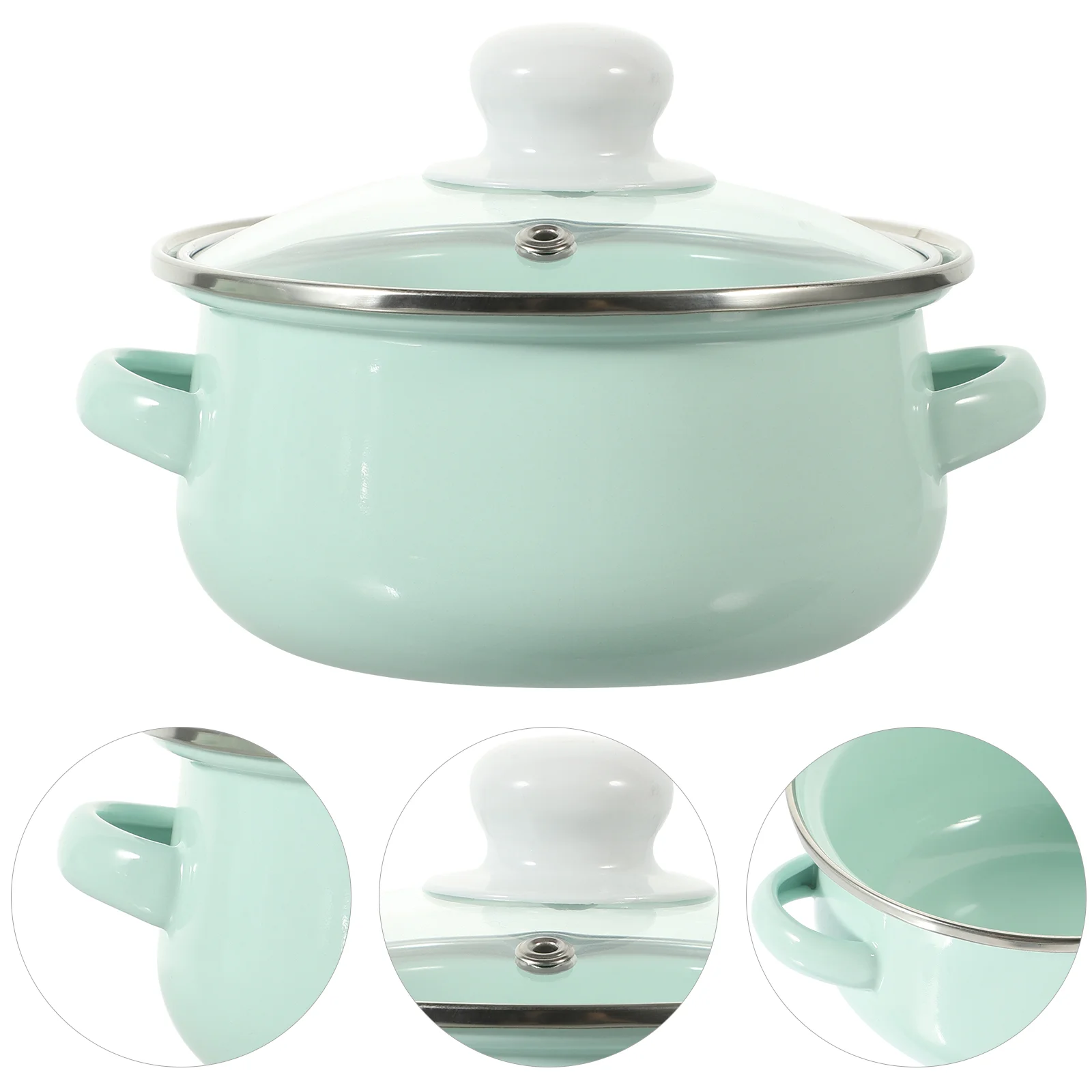 3 Pcs Enamel Pot Convenient Soup Cooking for Stove Top Sauce Pan with Handle Saucepan Enamelware Three Piece Suit 
3 Pcs Enamel Pot Convenient Soup Cooking for Stove Top Sauce Pan with Handle Saucepan Enamelware Three Piece Suit